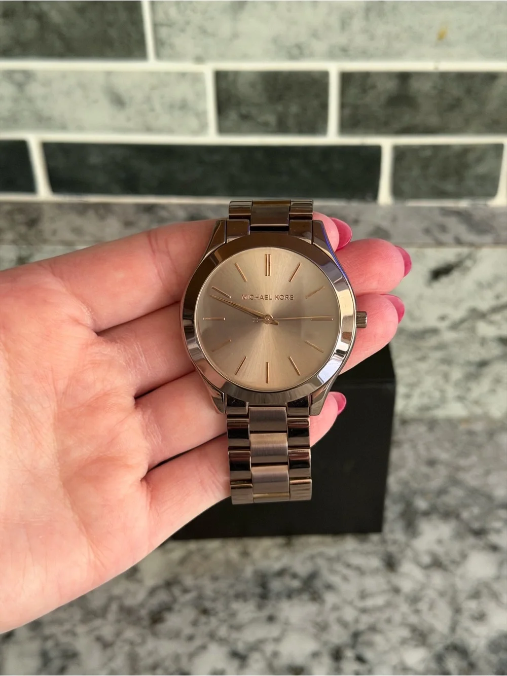 Michael Kors Rose Gold Tone Women's Bracelet Watch with Light Dial